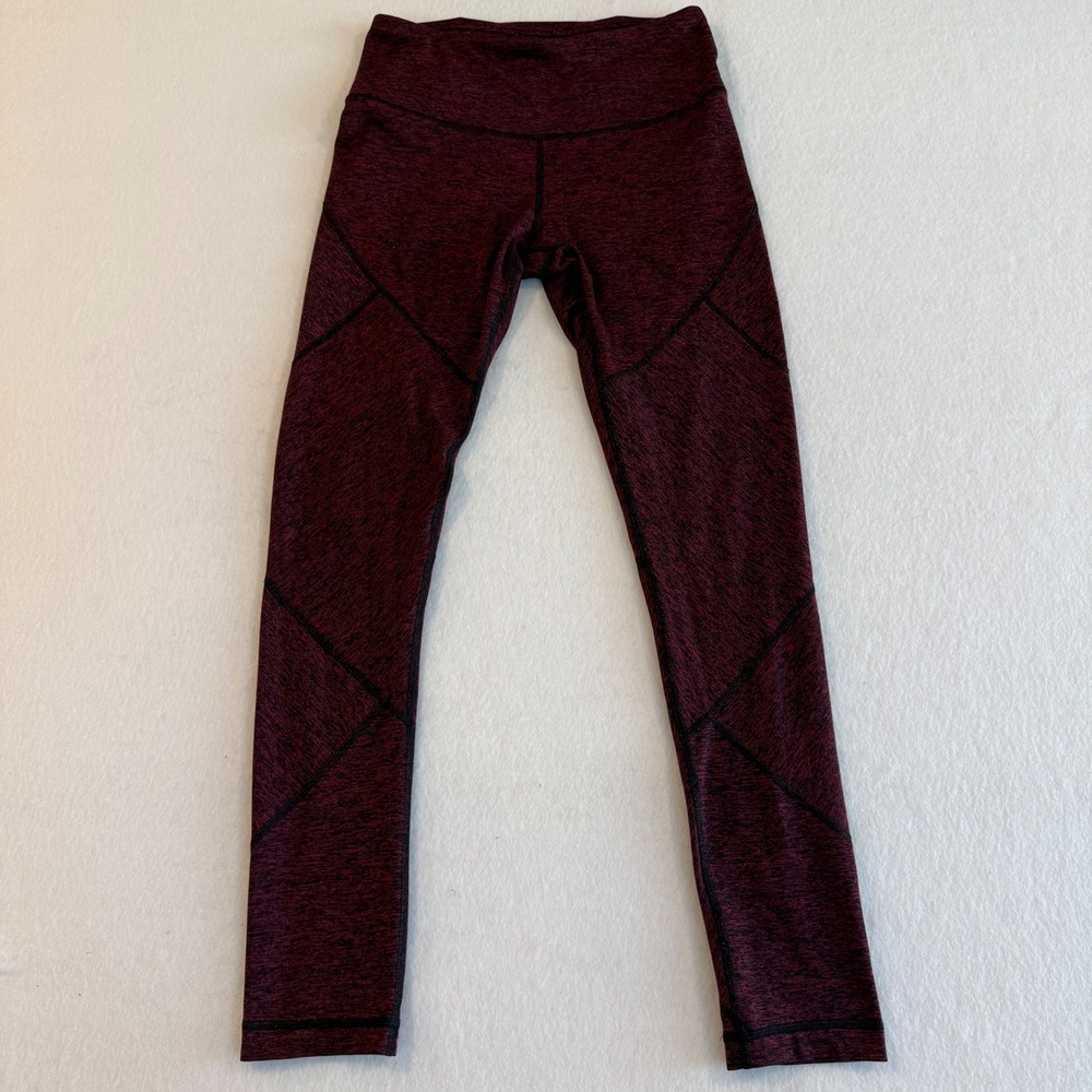 Yogalicious Space Dye Leggings Women Medium Burgundy Black